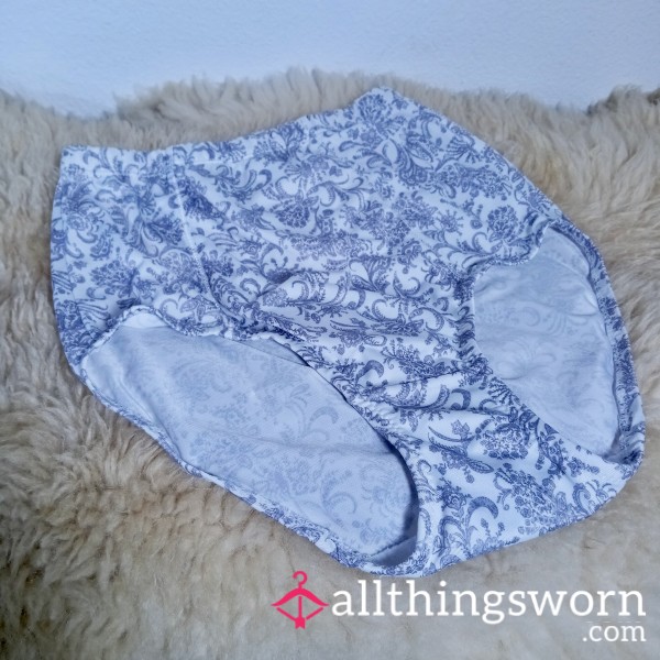 Worn Slinky French Cut Panties Sissy Paisley Size Large