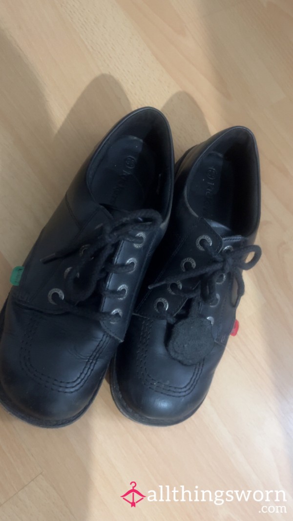 Vintage Uniform Leather School Worn Shoes