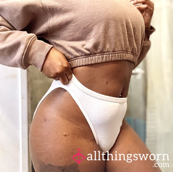 Vintage Worn Calvin Klein V - Cut Cotton Panty (Large)