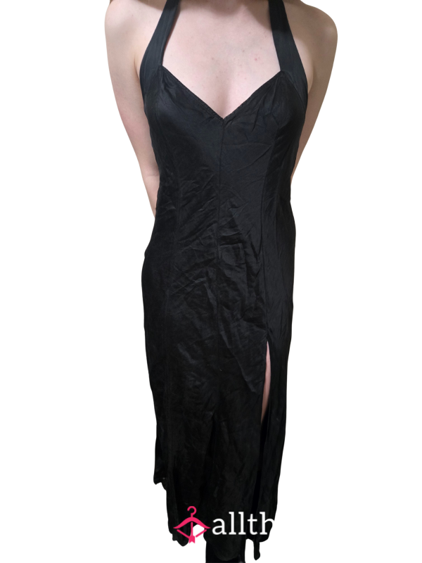 Vintage Y2K Victoria's Secret Silk Slip Dress Open Back With Side Slit Size M