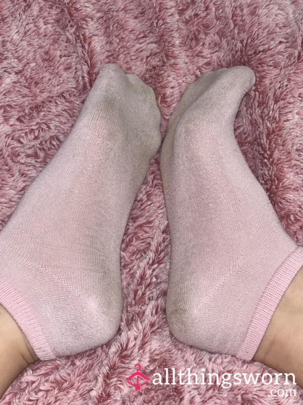 Visibly Worn Pink Ankle Socks – 3 Day Wear (Made To Order)