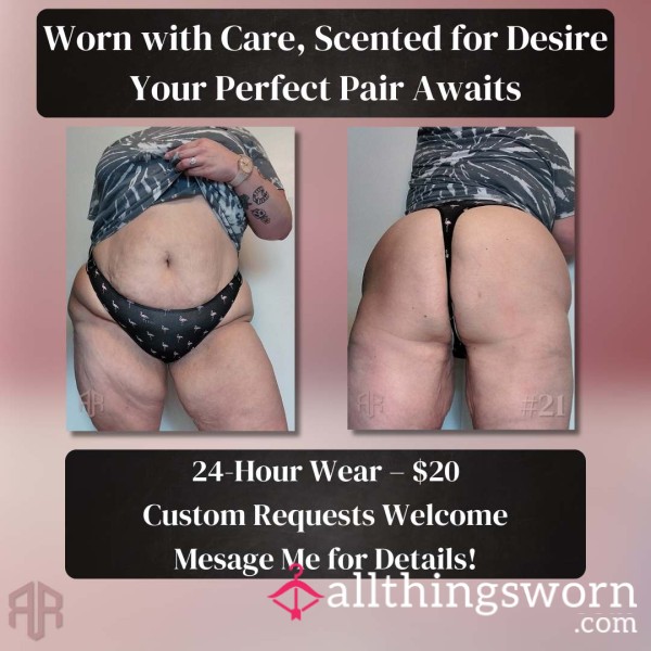 Worn VS Black Flamingo Thong – 24HR Scented & Tropical Tease