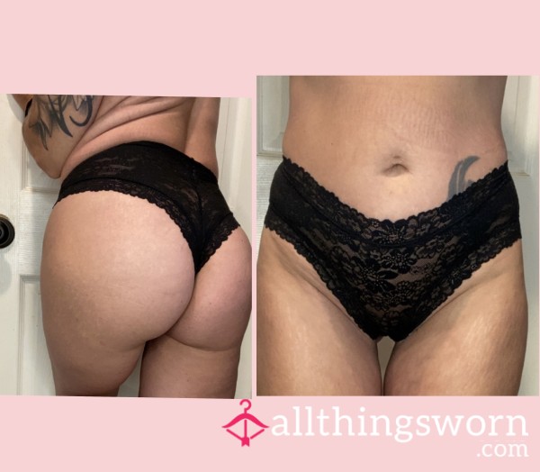 VS Black Lace Cheeky Panty, Already Dirty & Creamy!