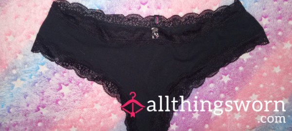 VS Black Lace Cotton Panties