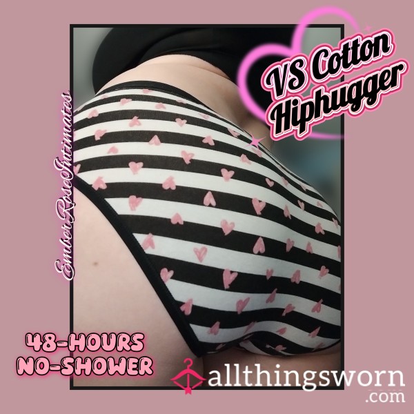 VS Black & White Striped Heart Print Cotton Hiphugger