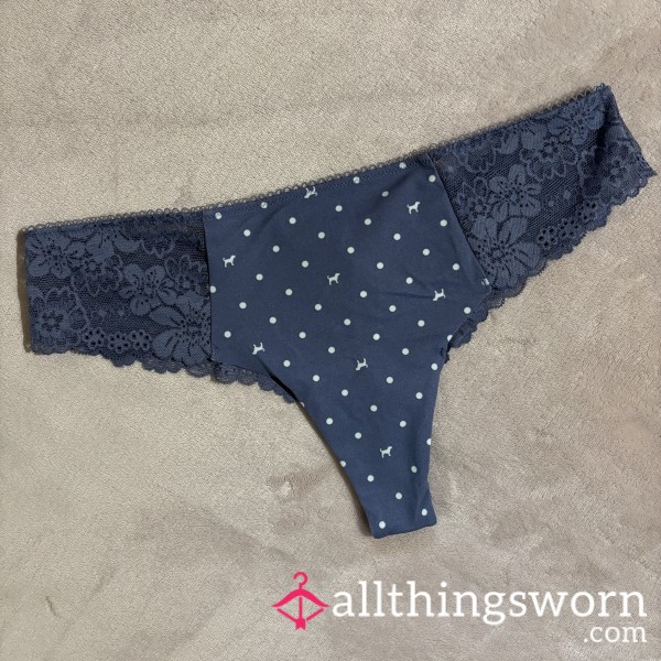 VS Blue Polka Dot Thong ✨