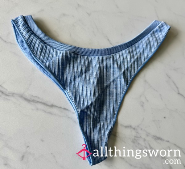 VS Blue Seamless High-Leg Thong