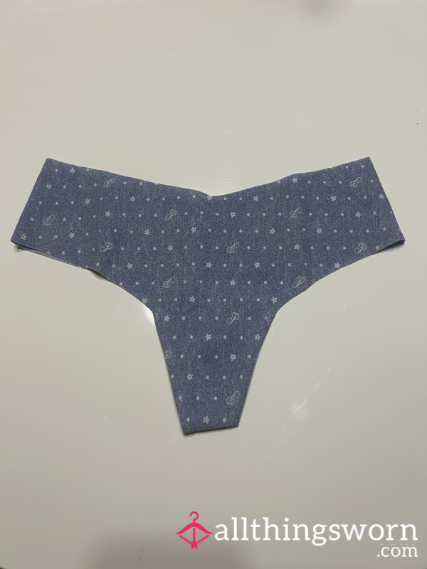 VS Blue Seamless Monogram Thong