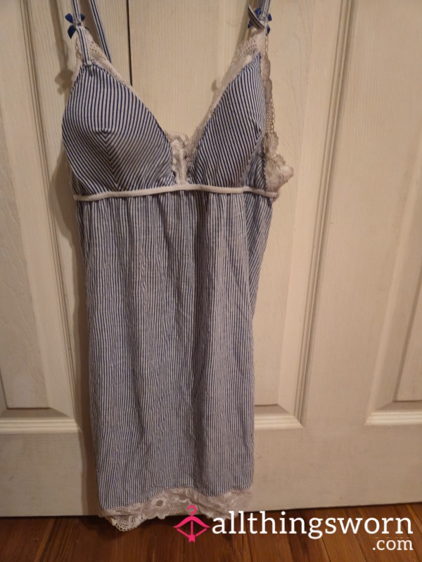 VS Blue Striped Nightie. Size Small