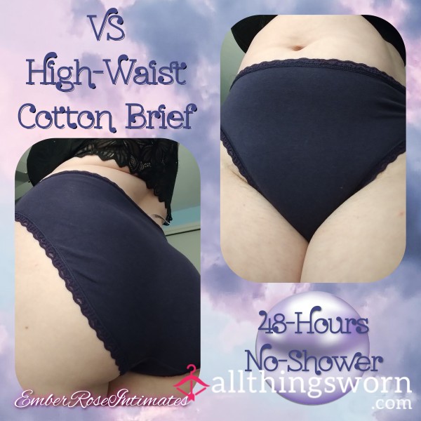 VS Dark Purple Cotton High-Waist Brief