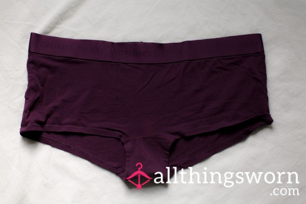 VS Deep Plum Cotton Shorties – Soft, Worn, And Personal
