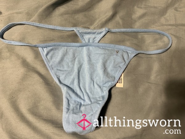 Worn VS Blue G String Thong