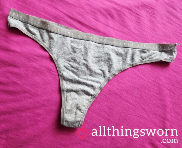 VS Gray Cotton Thong