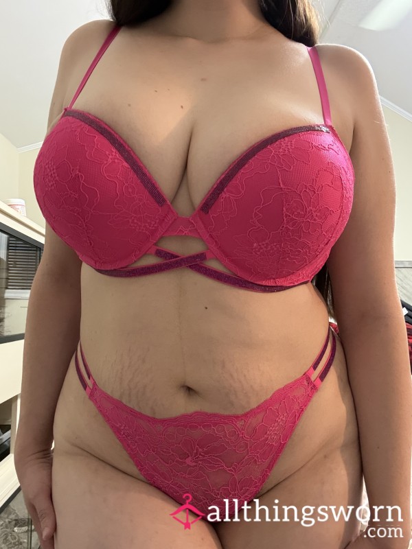 VS Hot Pink Lace Set