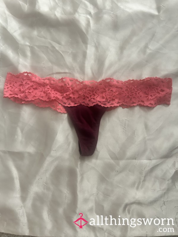 VS Lace Pink Thong