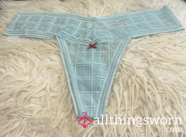 VS Light Blue See Through Thong