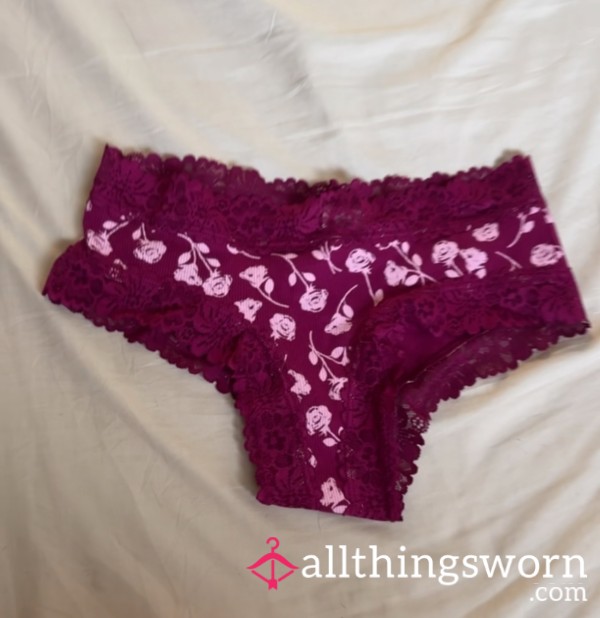 VS Maroon Cheeky Lace Panty