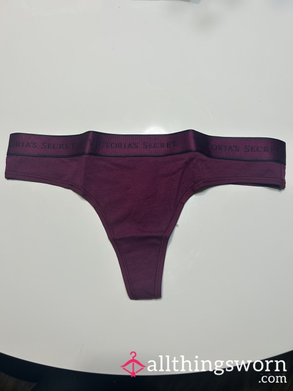 VS Maroon Cotton Logo Thong