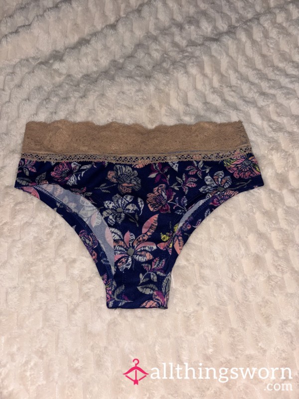 Vs Navy Blue Flor*l Bikini Panties
