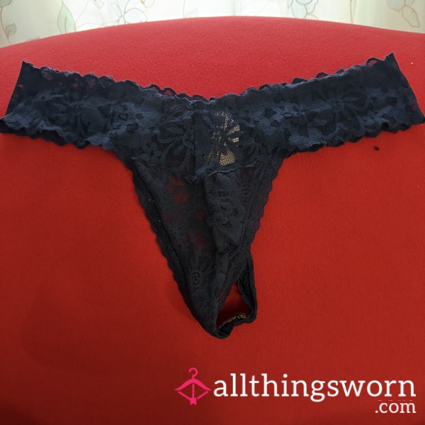 VS Navy Blue Thong