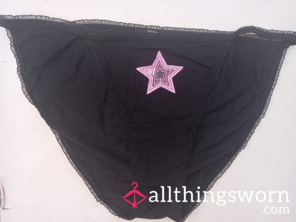 Vs Pink Black Mesh Pink Heart Bikini Panties