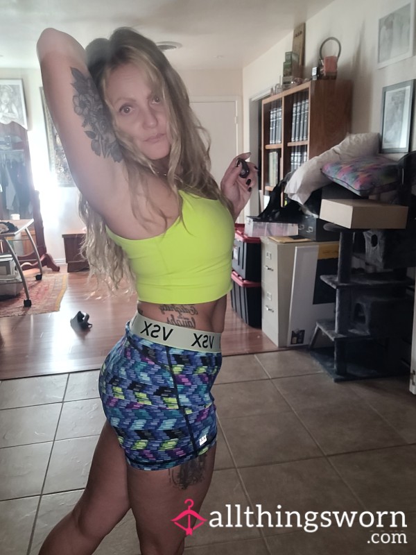 VS Pink Booty Workout Shorts With Matching Offbrand Sports Bra