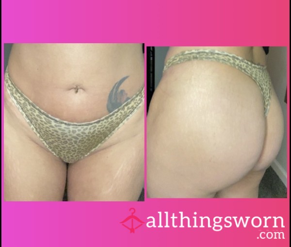 (Pending Sale ) VS PINK Brown Leopard Print Cotton Thong