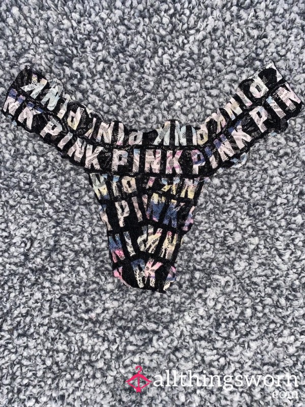 VS PINK Lacy Black Thong