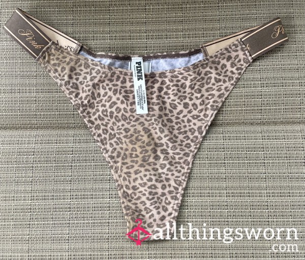VS PINK Shine Leopard Thong