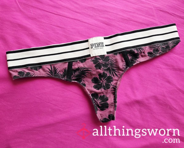VS PINK Tropical Pink Brief Thong