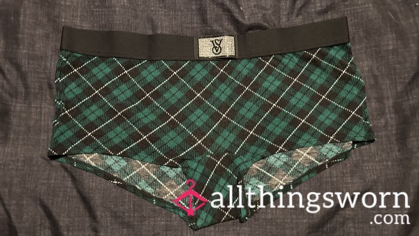 VS Plaid Green Boyshorts Panties
