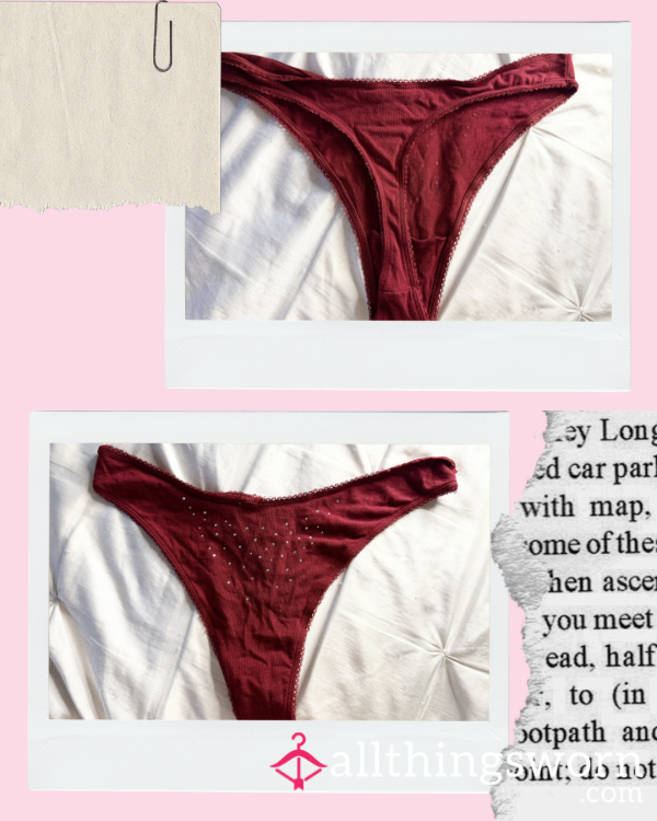 VS Red Bedazzled Thong