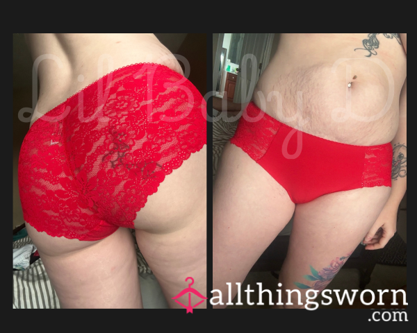 ❤️ Red Lace Back Panties – Soft, Feminine & Flirty