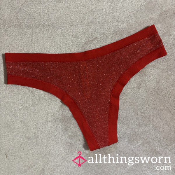 VS Red Mesh Sparkly Thong✨
