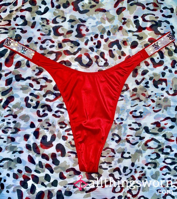 VS Red Sparkle/Shine Strap Thong 💋 With 48hr Wear