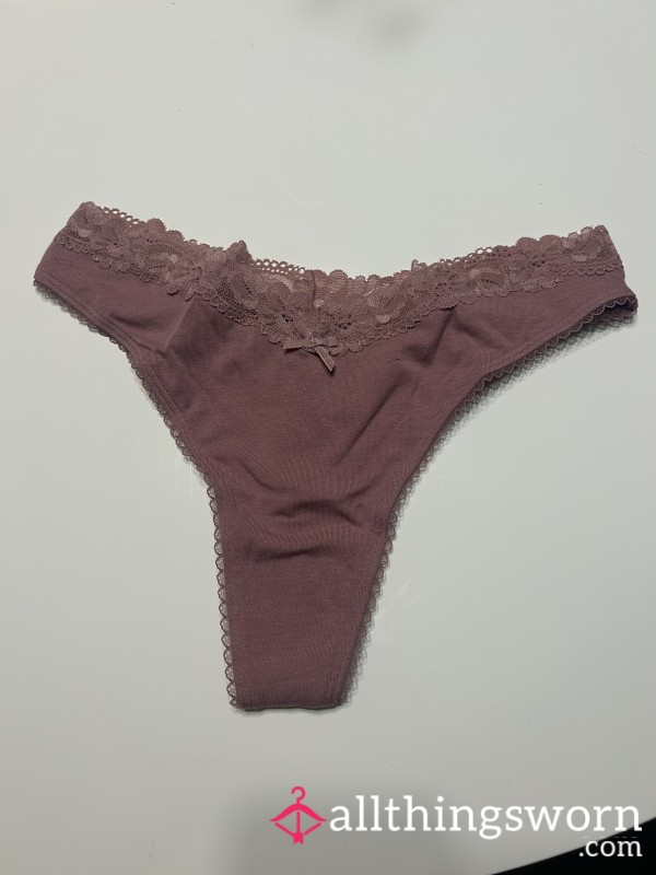 VS Rose Lace Trim Thong