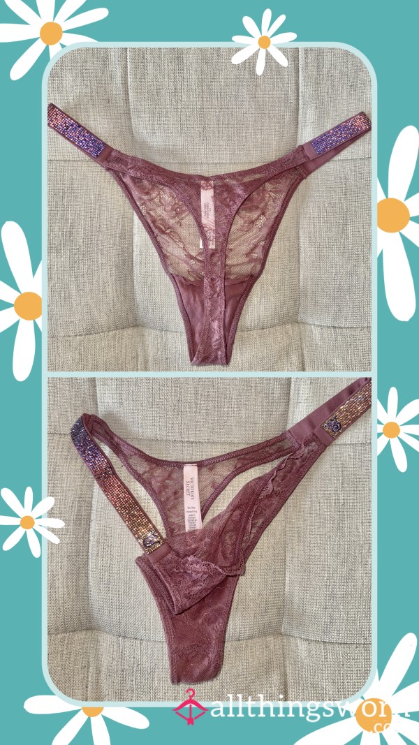 Victoria's Secret - Lace Mauve Ombré Shine Strap Thong ✨💜