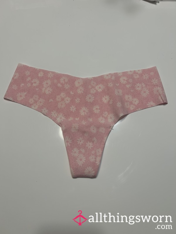 VS Seamless Pink Flor*l Thong