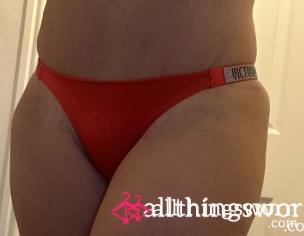 Red Victoria Secrets  Shine Panties !! Red Size 12