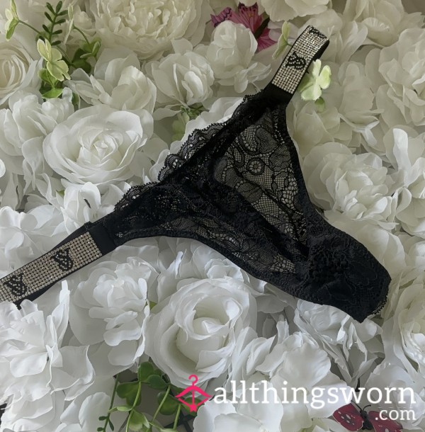 VS Very S**y Rhinestone Black Thong
