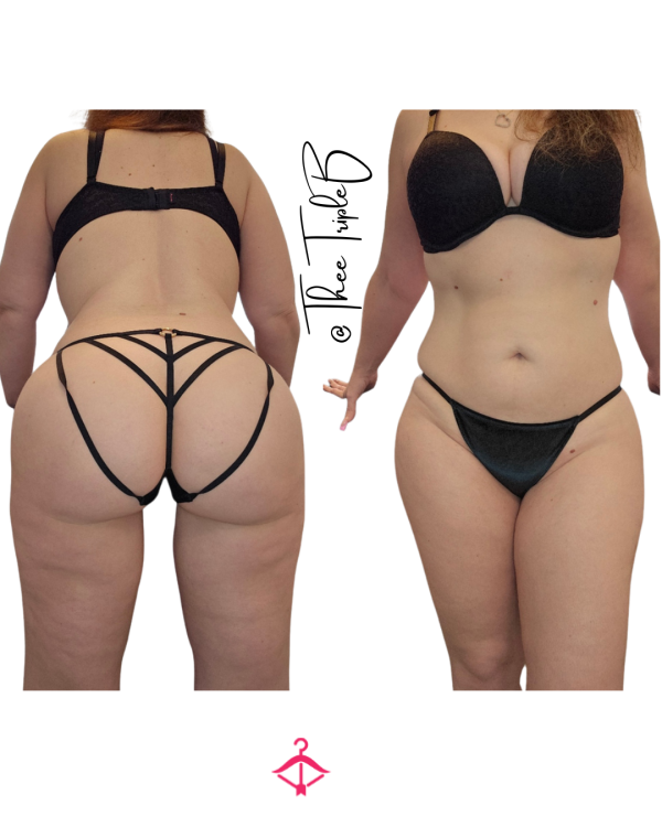 VS Very S**y Velvet & Strappy Black Panties