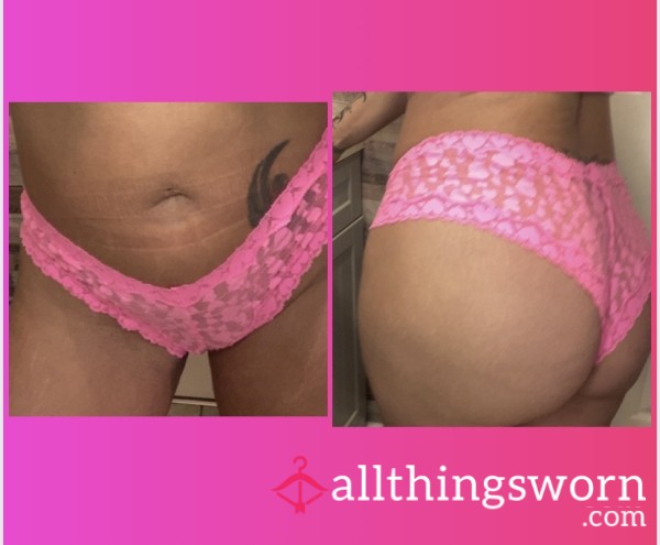 VS Vintage Hot Pink Lace “Cheeky” Panty