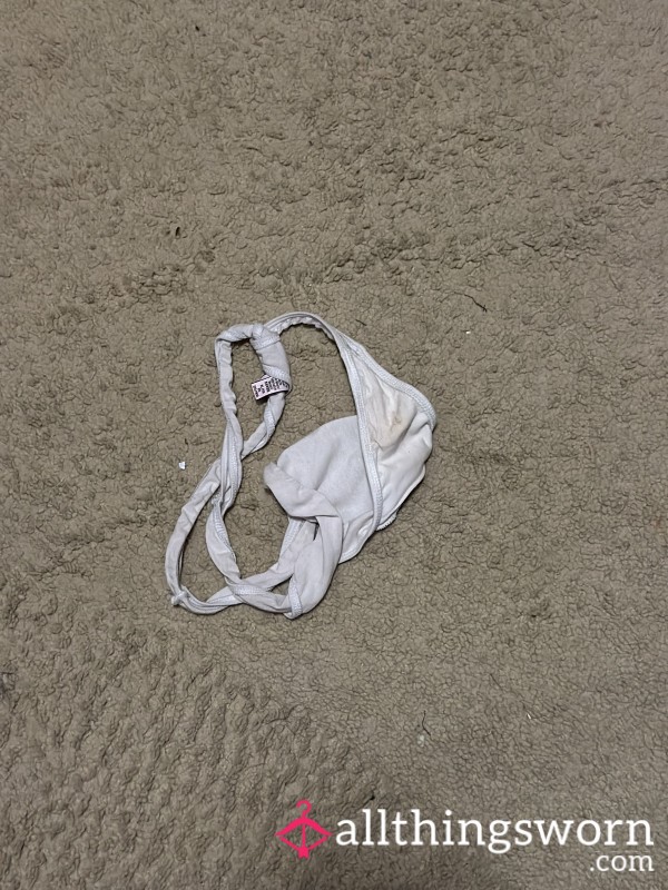 VS XL White Cotton Thongs 1 Day Worn