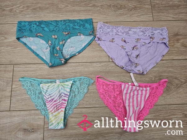 VS/VS Pink Cotton And Lace Bikini Panties - Pick Your Pair