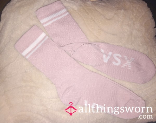 VSX Pink And White Crew Socks