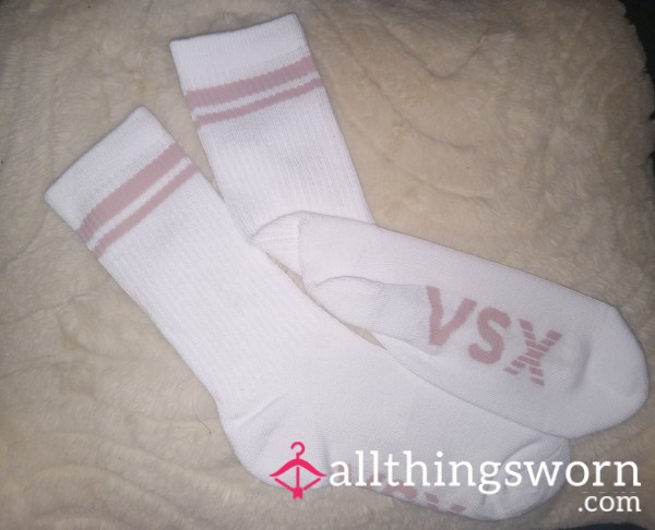 VSX White And Pink Crew Socks