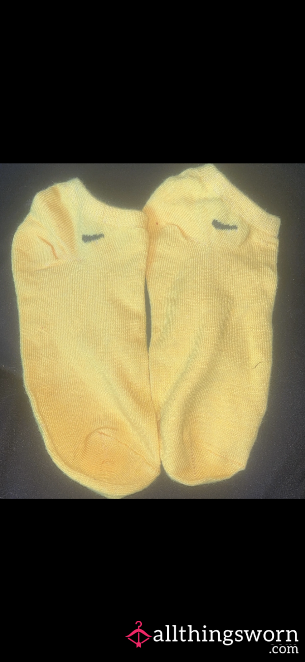 Yellow Sweaty Gym Socks✨Well Worn And Strong Scented💛