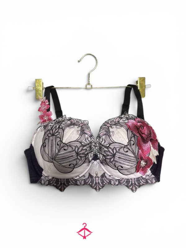 🌸 Wacoal Japanese Brand 🌸 Salute — Flor*l Embroidery Set (Bra + Tanga)