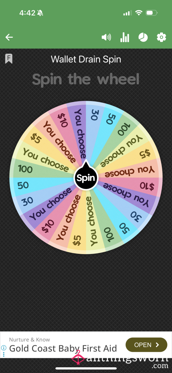 Wallet Drain Wheel Spin
