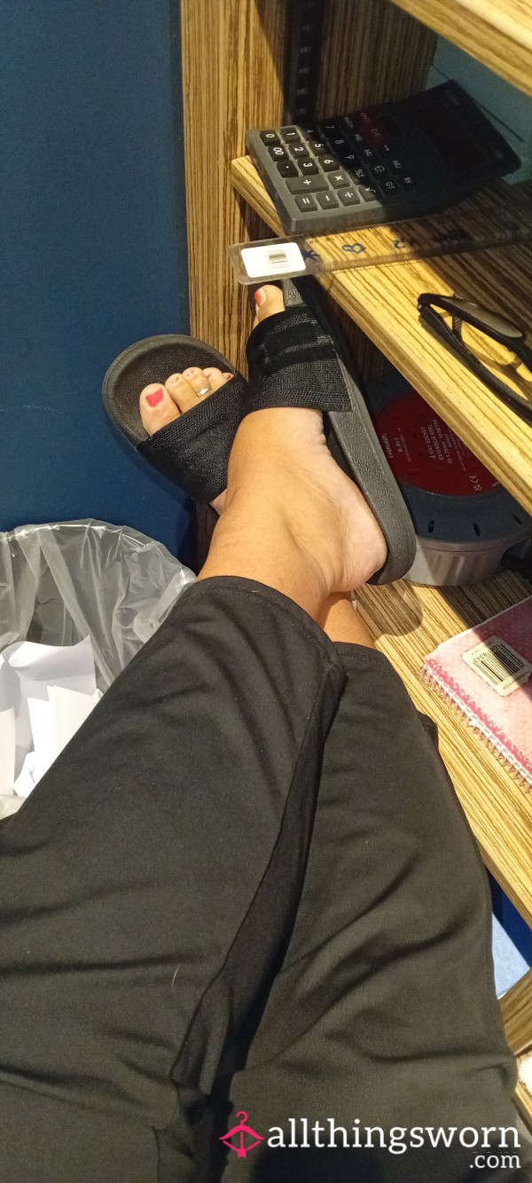 Want To See My Dirty Little Feet, Toes With Rings On At Work???